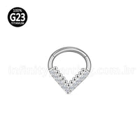 Piercing Argola Gota Titânio Segmento Articulado Indiana Zircônia