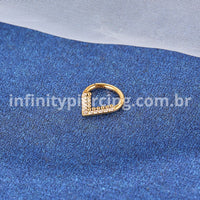 Piercing Argola Gota Titânio Segmento Articulado Indiana Zircônia