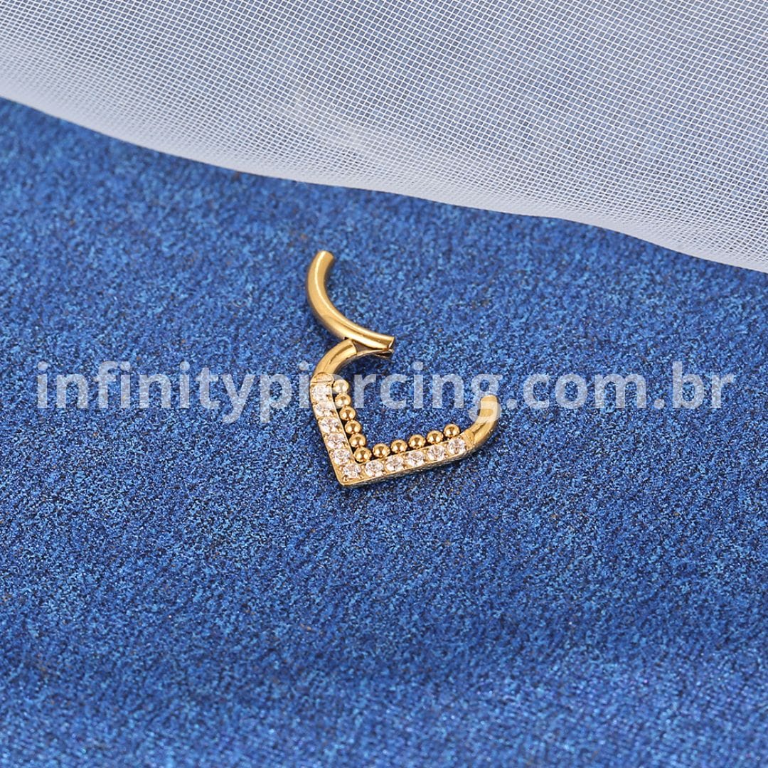 Piercing Argola Gota Titânio Segmento Articulado Indiana Zircônia