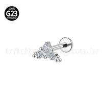 Piercing Labret Titânio Indiano Zircônia