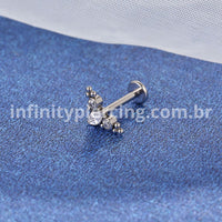 Piercing Labret Titânio Indiano Zircônia