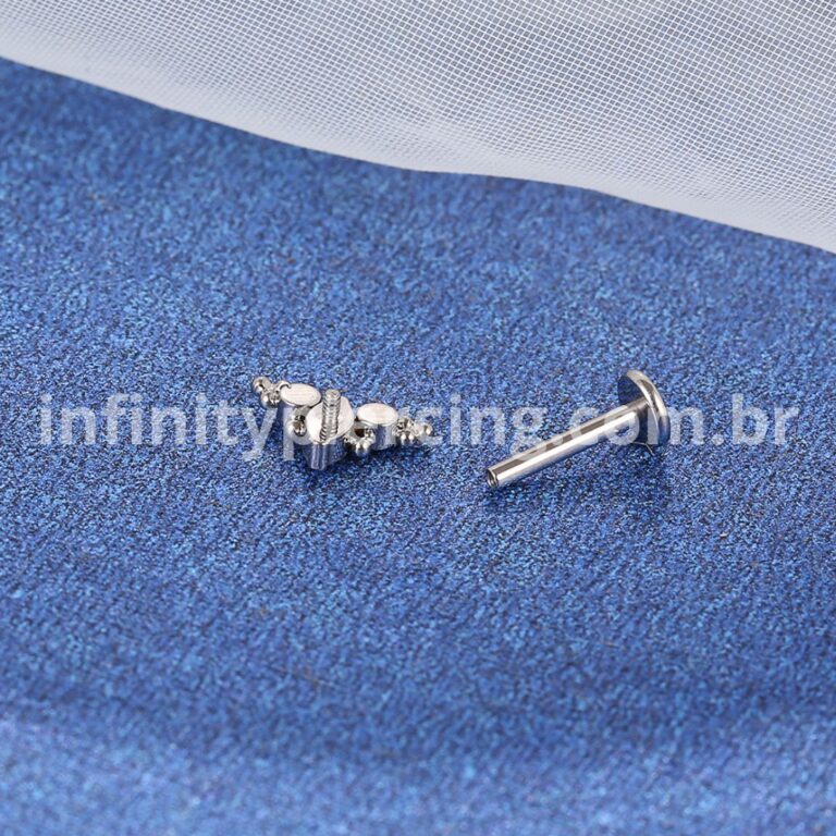 Piercing Labret Titânio Indiano Zircônia