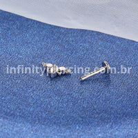 Piercing Labret Titânio Indiano Zircônia