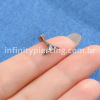 Piercing Labret Titânio Indiano Zircônia
