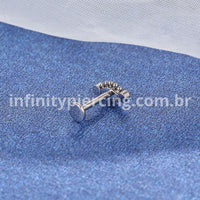 Piercing Labret Titânio Rosca Interna Detalhe Oval