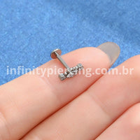 Piercing Labret Titânio Rosca Interna Detalhe Oval