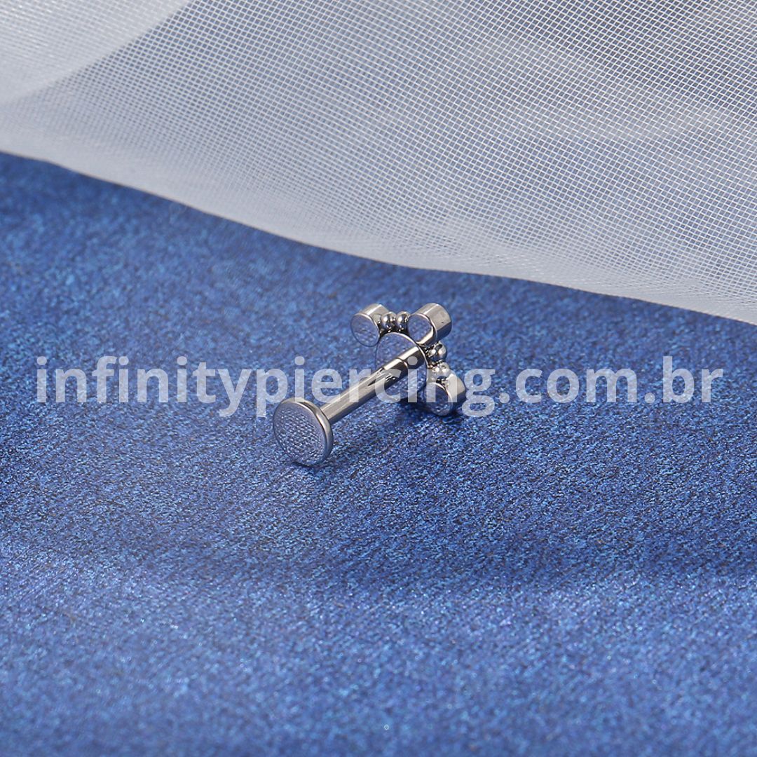 Piercing Labret Titânio Gota Zircônias Indiano
