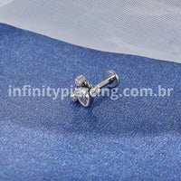 Piercing Labret Titânio Gota Zircônias Indiano