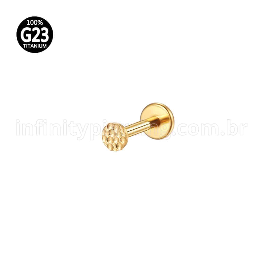 Piercing Labret Titânio Redondo Detalhado