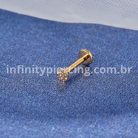 Piercing Labret Titânio Redondo Detalhado