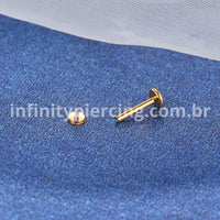 Piercing Labret Titânio Redondo Detalhado