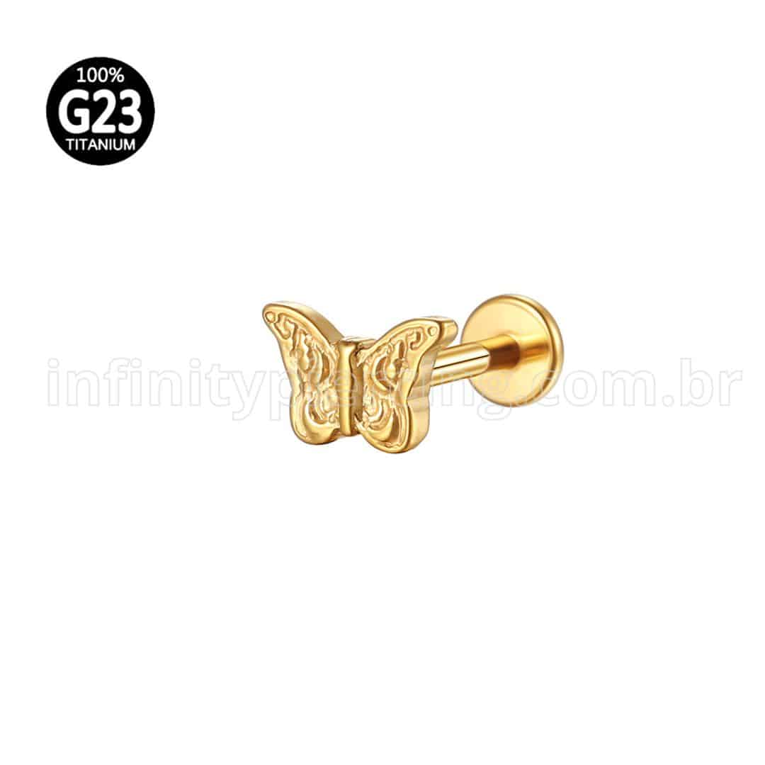 Piercing Labret Titânio Borboleta