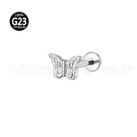 Piercing Labret Titânio Borboleta