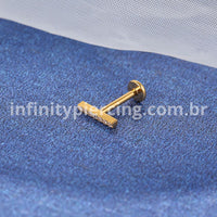 Piercing Labret Titânio Rosca Interna Barra Zircônia