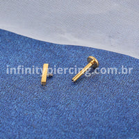 Piercing Labret Titânio Rosca Interna Barra Zircônia