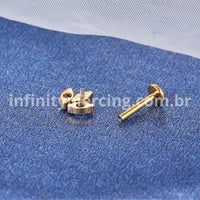 Piercing Labret Titânio Trio Zircônias