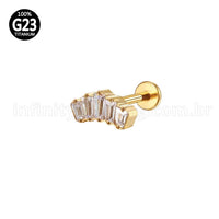 Piercing Labret Titânio Zircônias