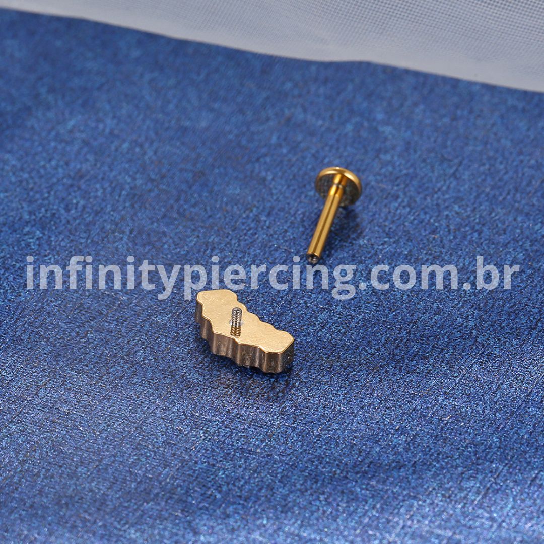 Piercing Labret Titânio Zircônias