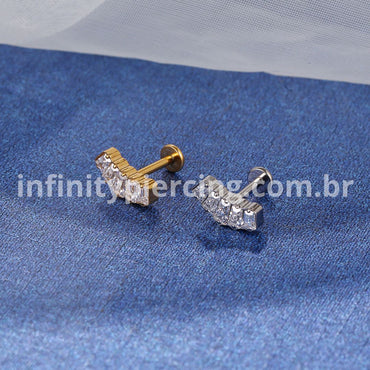 Piercing Labret Titânio Zircônias