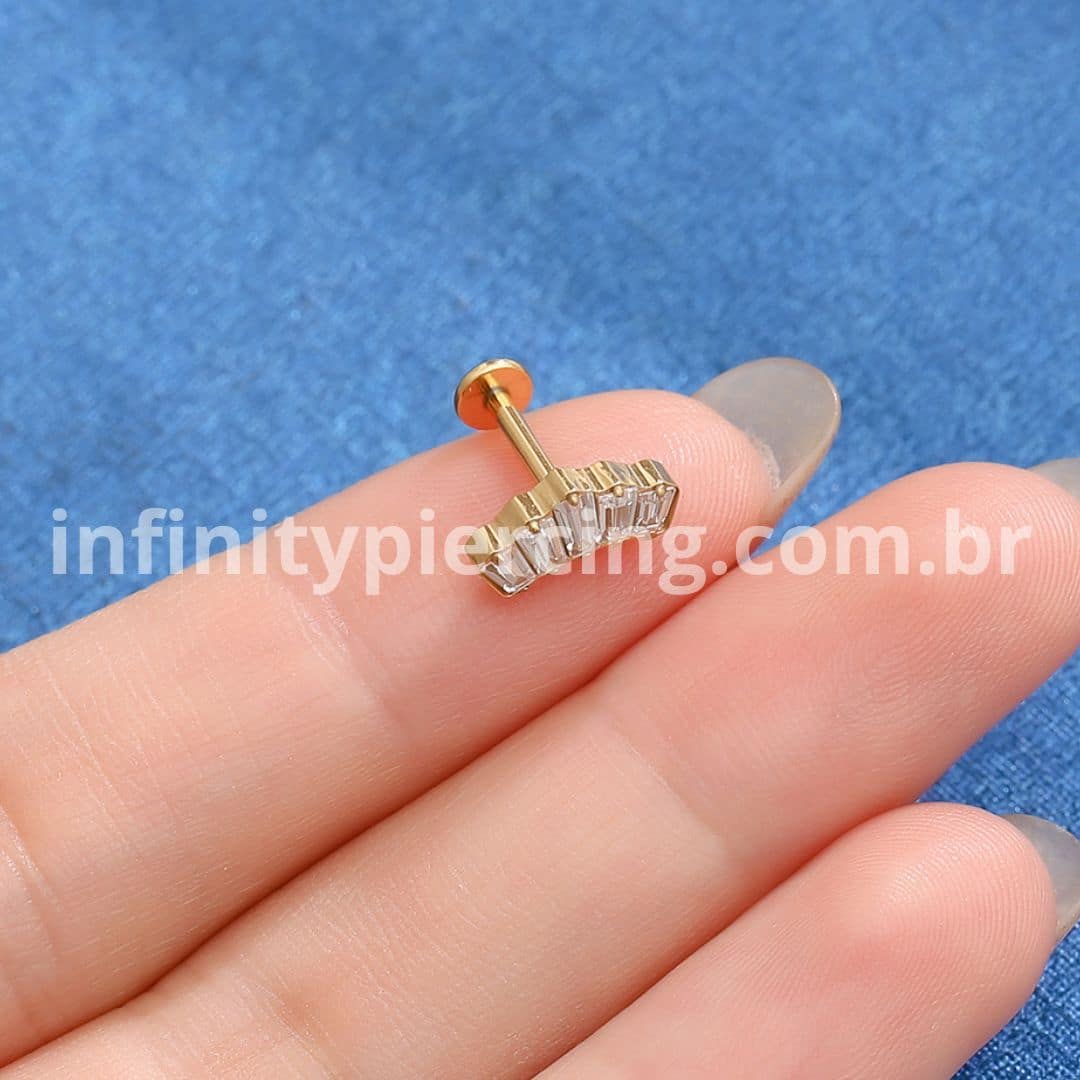 Piercing Labret Titânio Zircônias