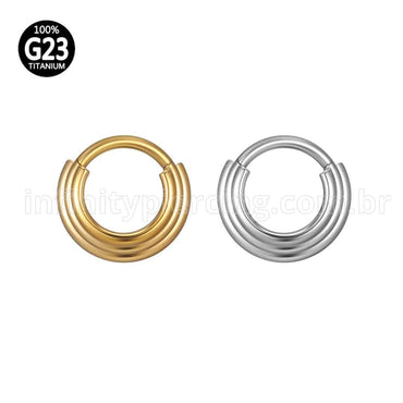 Piercing Argola Titânio Segmento Articulado 3 Fileiras