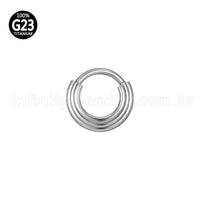 Piercing Argola Titânio Segmento Articulado 3 Fileiras