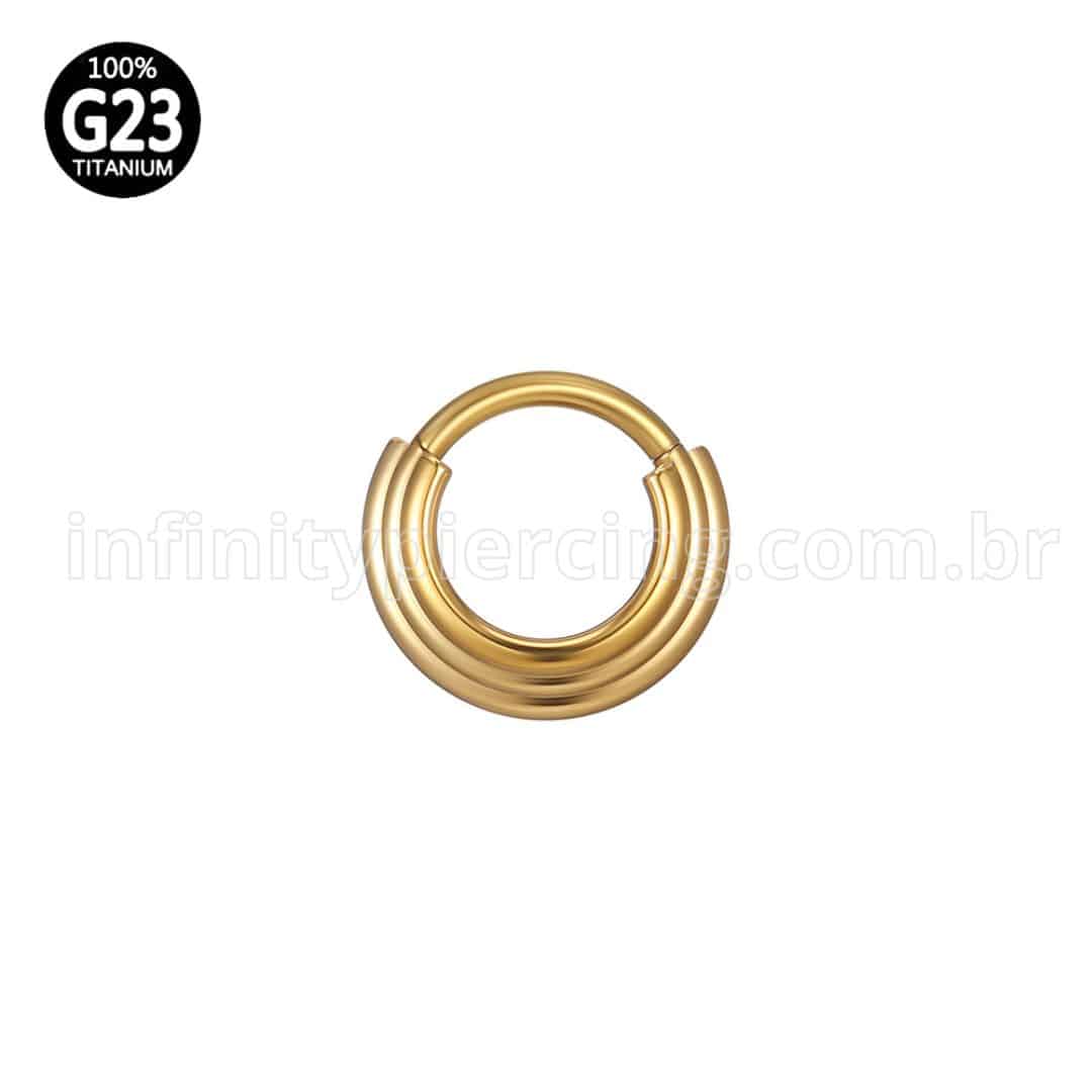 Piercing Argola Titânio Segmento Articulado 3 Fileiras