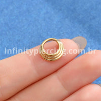 Piercing Argola Titânio Segmento Articulado 3 Fileiras