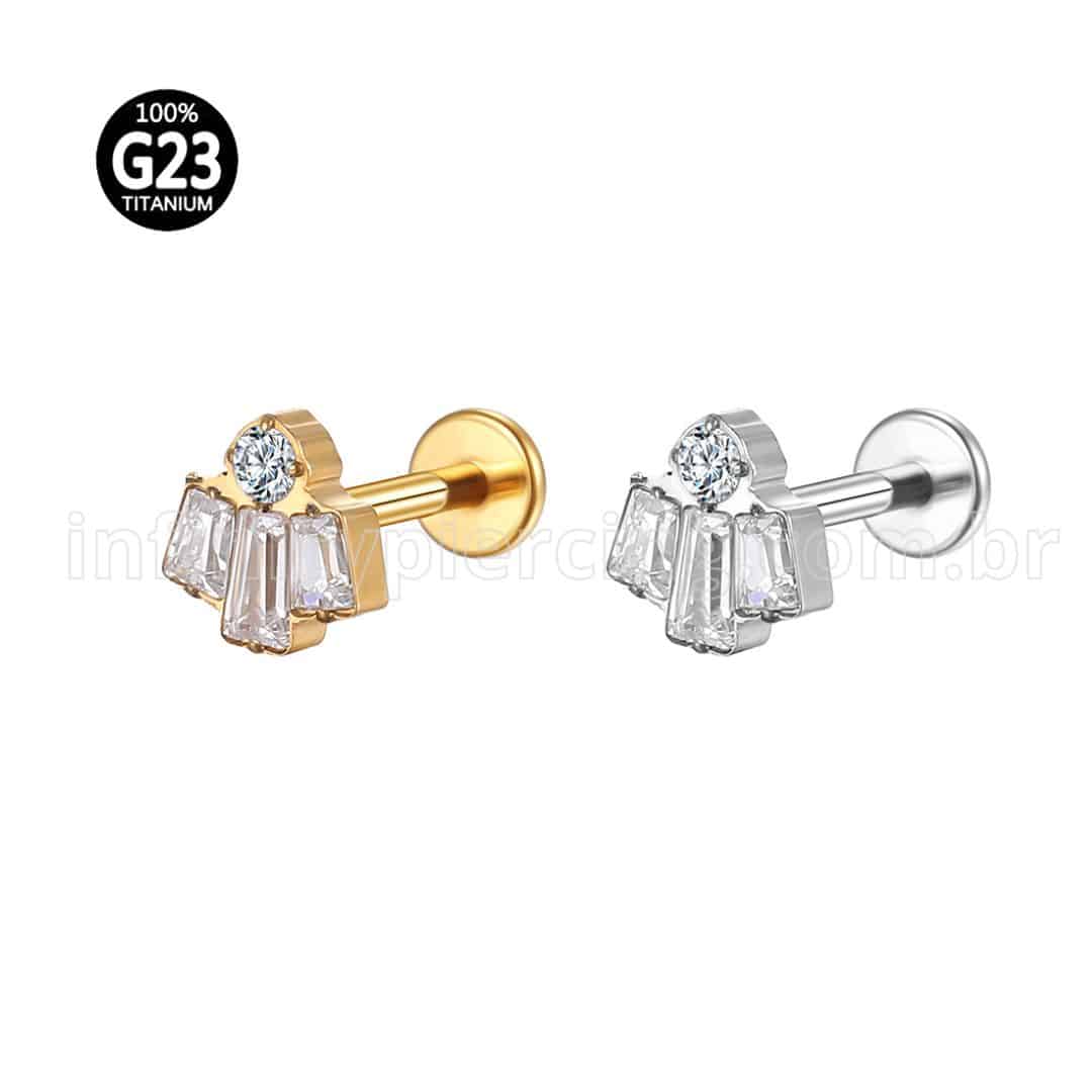 Piercing Labret Titânio Zircônias