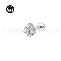 Piercing Labret Titânio Zircônias