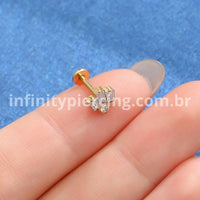 Piercing Labret Titânio Zircônias