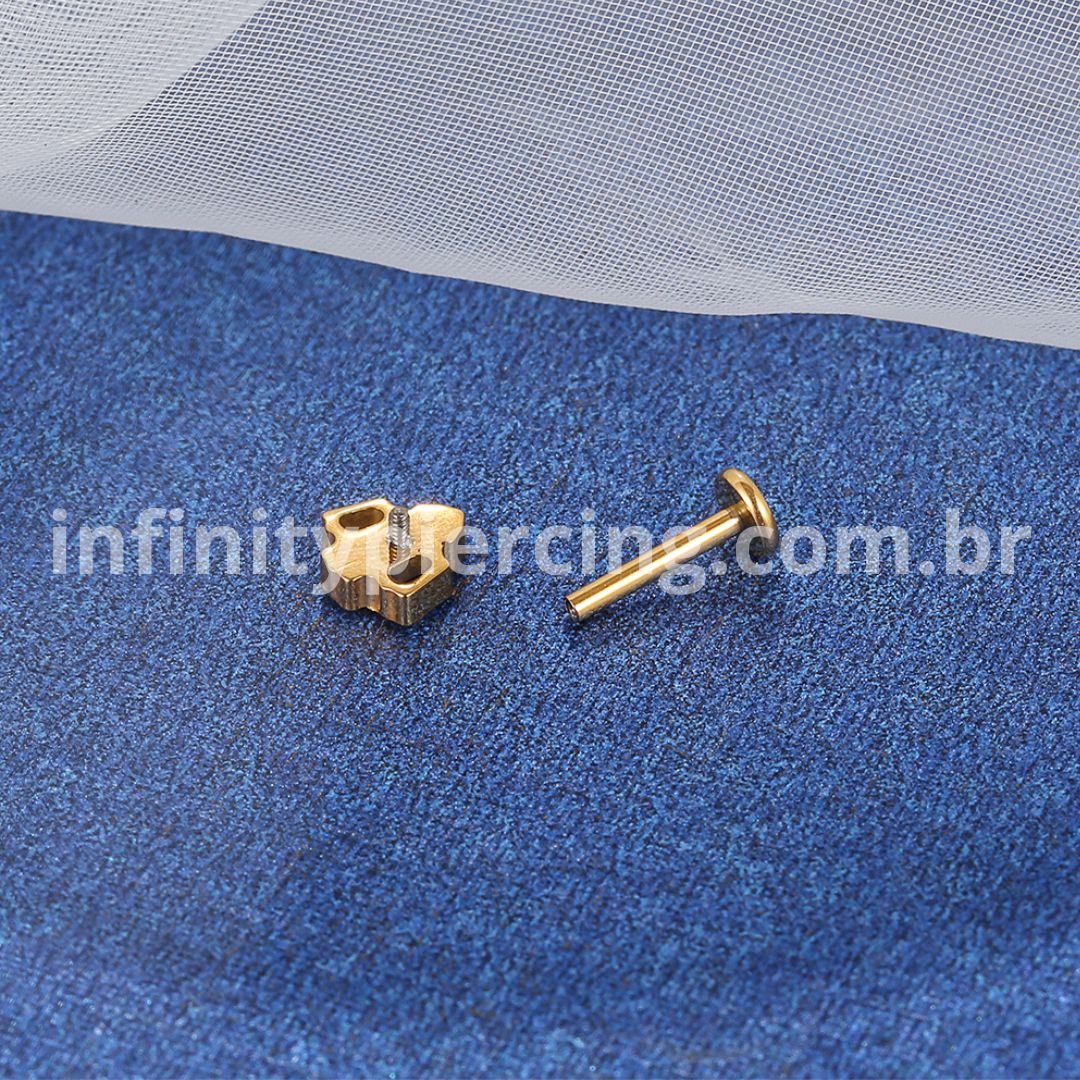 Piercing Labret Titânio Zircônias