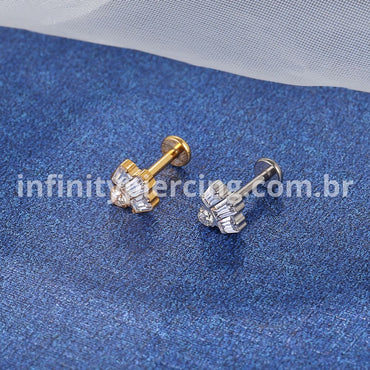 Piercing Labret Titânio Zircônias