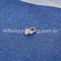 Pingente Para Piercing Titânio 3 Pedras Zircônia