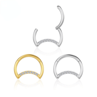 Piercing Segmento Articulado Lua Zircônia Cravejada
