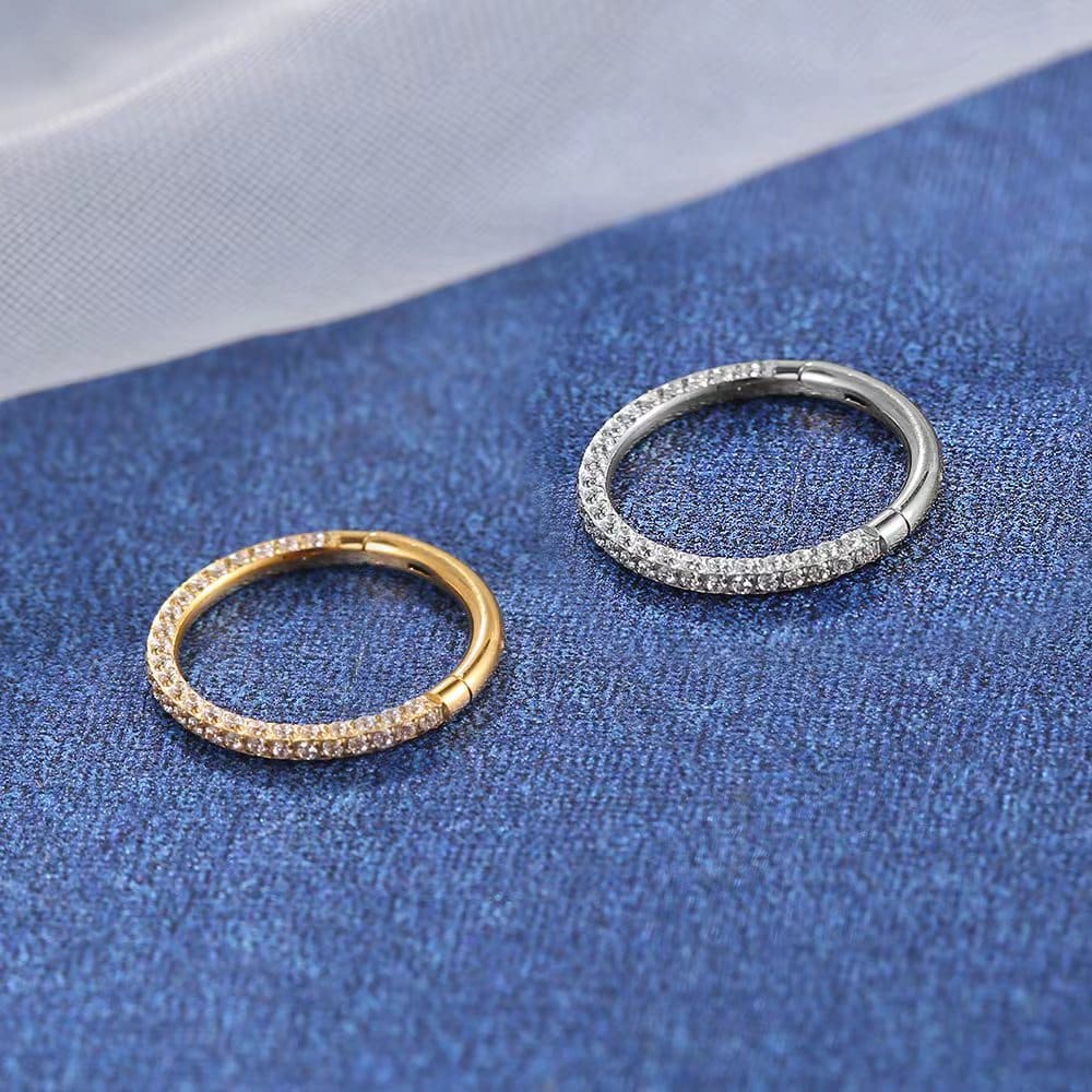 Piercing Argola Titânio Segmento Articulado Zircônia