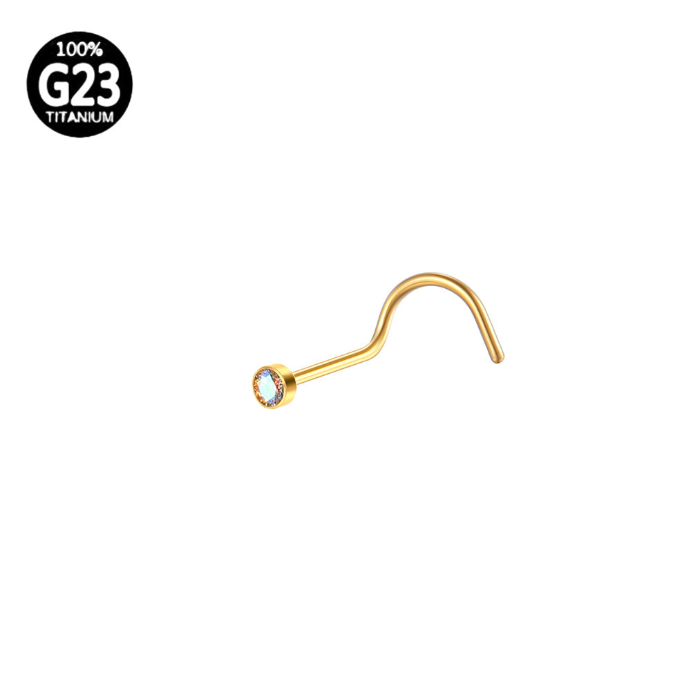 Piercing Nostril Titânio Zircônia
