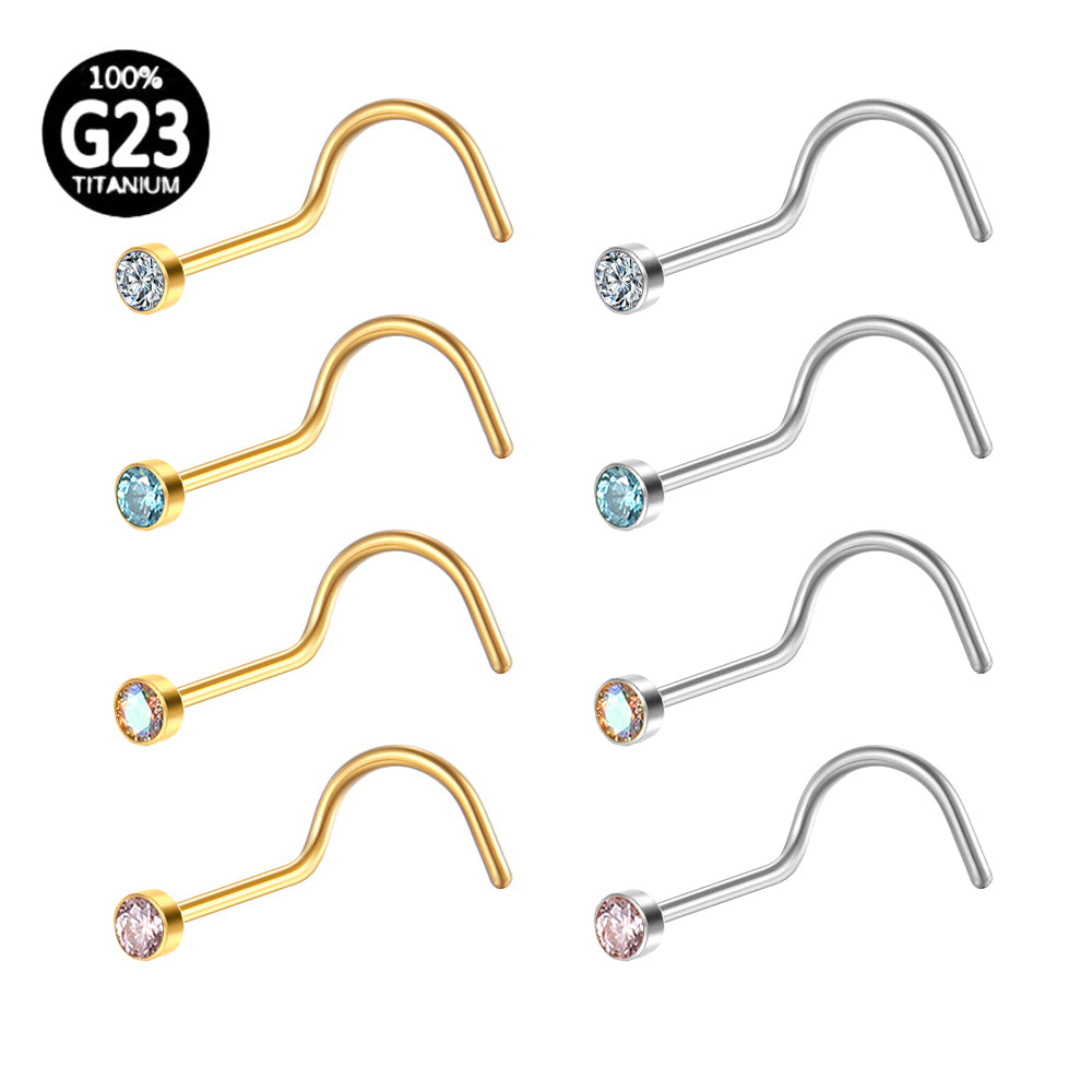 Piercing Nostril Titânio Zircônia
