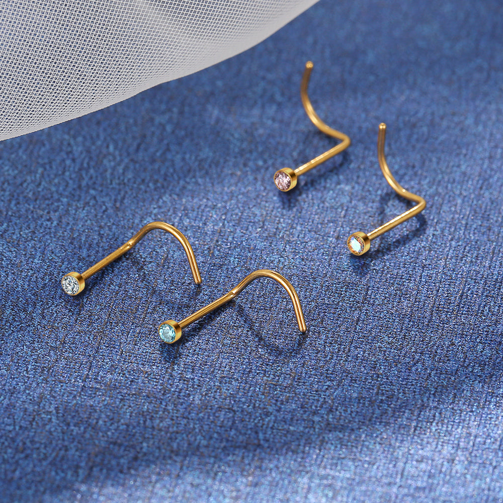 Piercing Nostril Titânio Zircônia