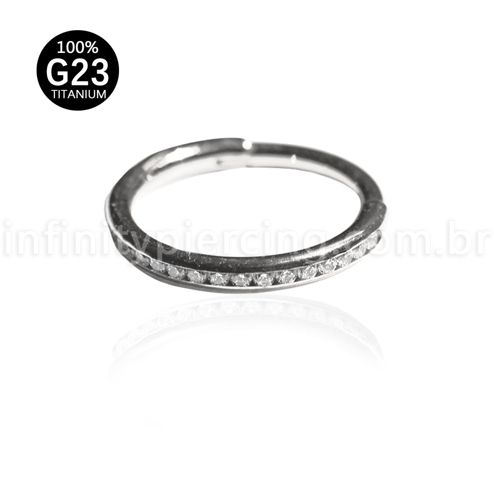 Piercing Argola Titânio Com Zircônia Cravada Lateral