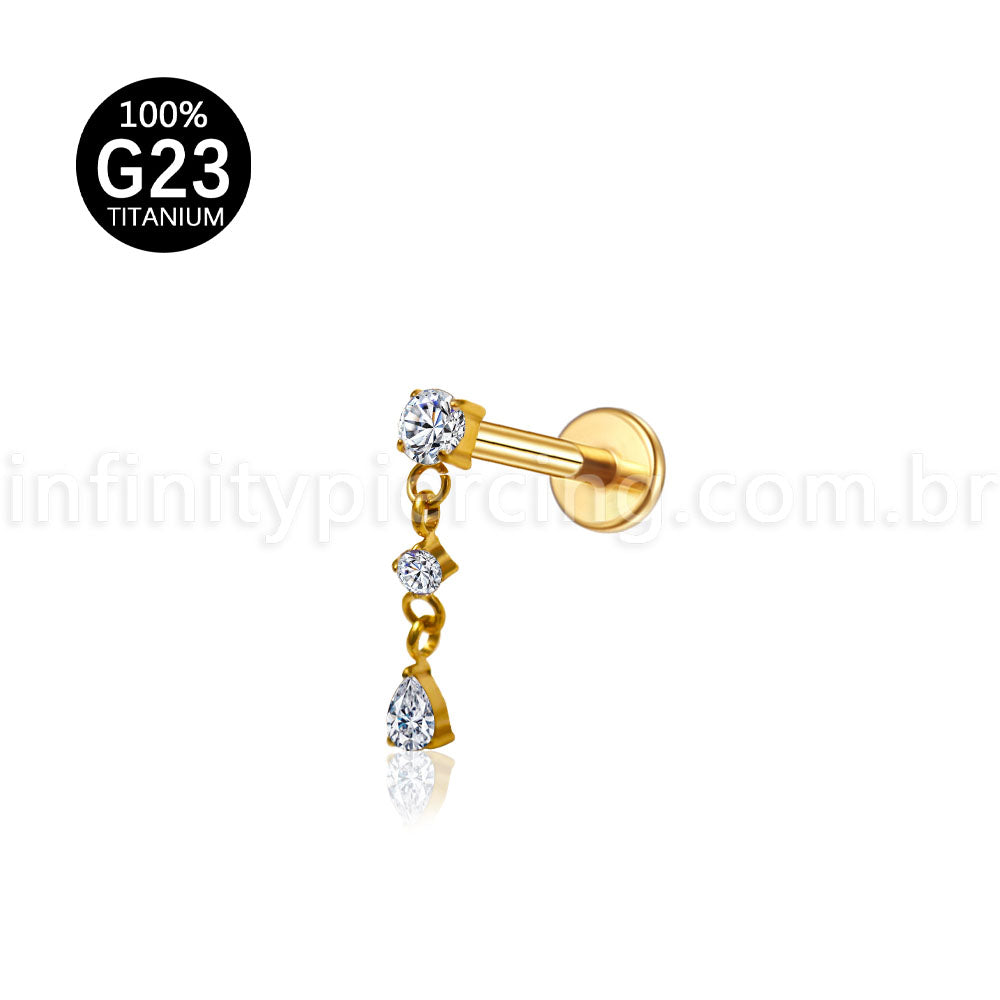 Piercing Labret Titânio Com Pingente
