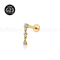 Piercing Labret Titânio Com Pingente
