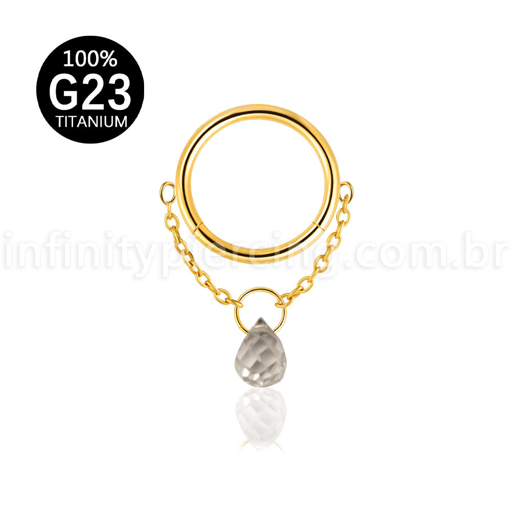 Piercing Argola Titânio Pingente Gota