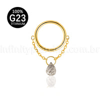 Piercing Argola Titânio Pingente Gota