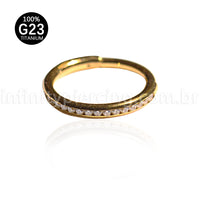 Piercing Argola Titânio Com Zircônia Cravada Lateral