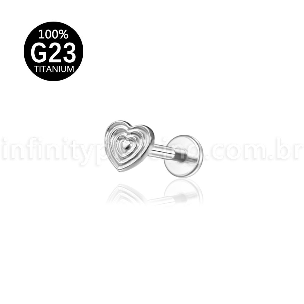 Piercing Labret Titânio Coração