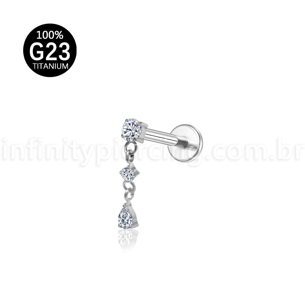 Piercing Labret Titânio Com Pingente