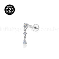Piercing Labret Titânio Com Pingente