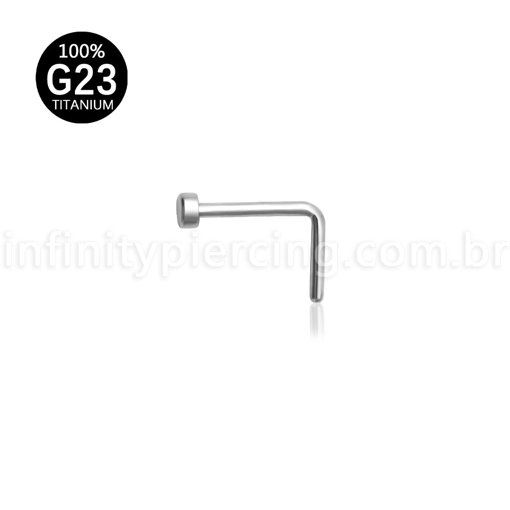 Piercing Nostril Formato L Titânio Liso