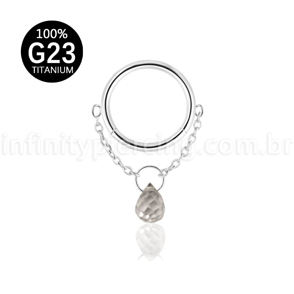 Piercing Argola Titânio Pingente Gota